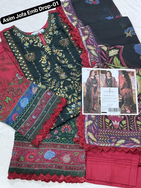 Asim Jofa Embroidered Lawn - Image 2