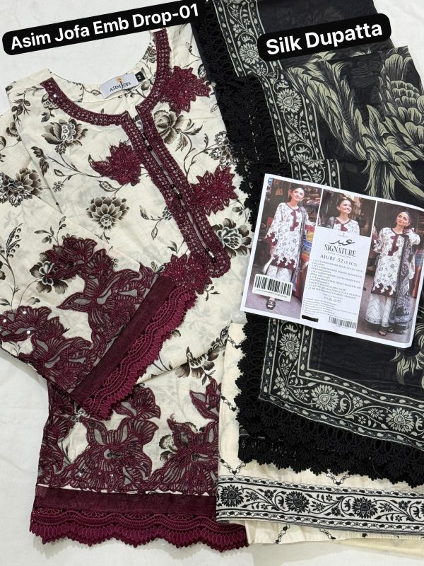 Asim Jofa Embroidered Lawn - Image 3