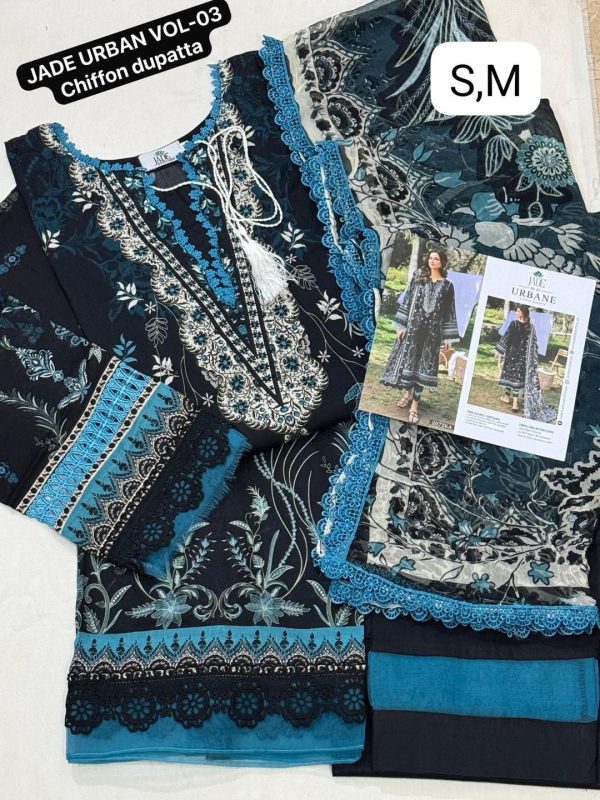 JADE URBAN VOL-03 CHIFFON DUPATTA STITCHED - Image 5