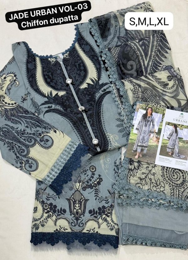 JADE URBAN VOL-03 CHIFFON DUPATTA STITCHED - Image 11