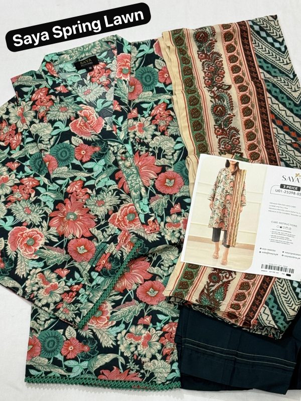 Saya Spring Bsest Premium Stitched Lawn 3-Pc. ❤️ - Image 4