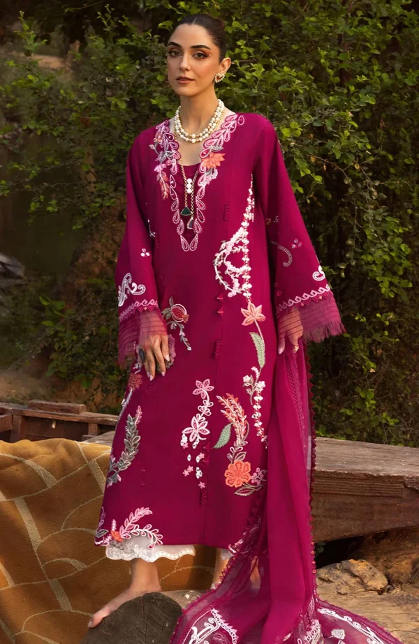 Crimson Tasawar Lawn'25 Embroidered Suits Unstitched 3 Piece - Summer Collection