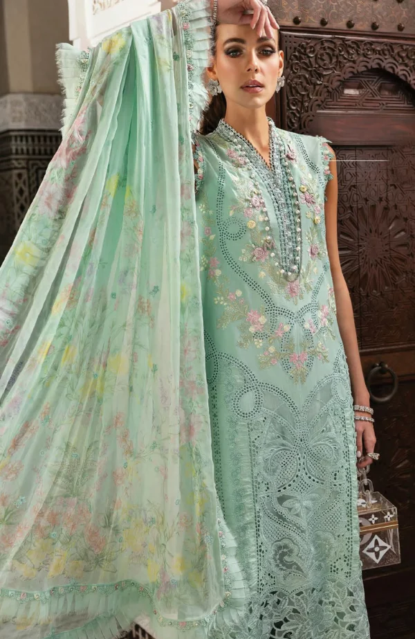 Maria B Voyage a'Luxe x Morocco Luxury Lawn'25 Embroidered Suits Unstitched 3 Piece - Summer Collection - Image 2