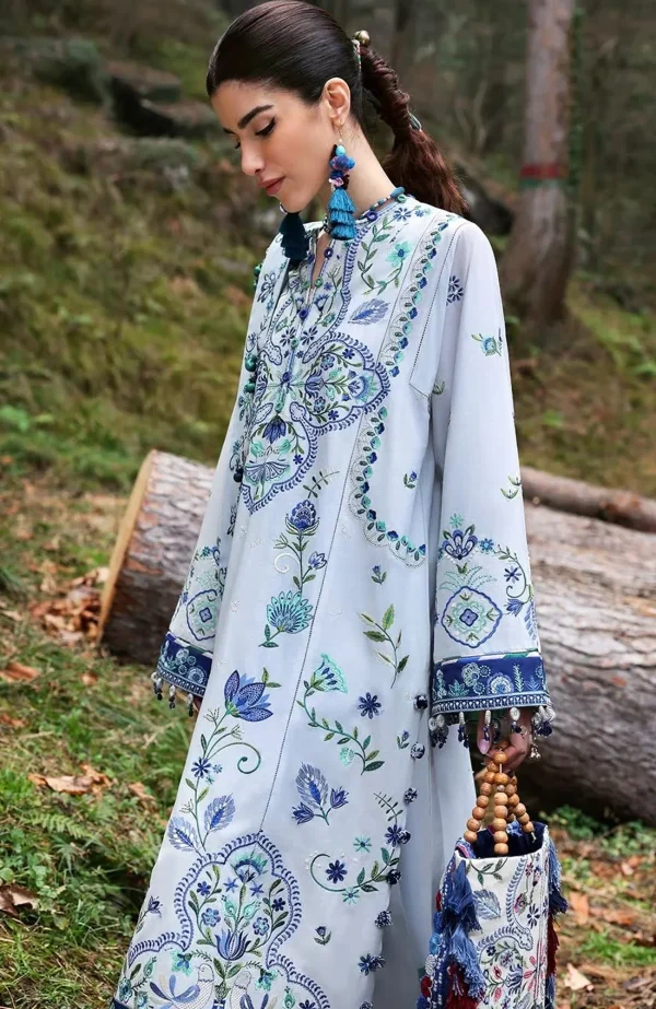 Neelum Lawn'25 by Zaha Embroidered Suit Unstitched 3 piece - Summer Collection - Image 3