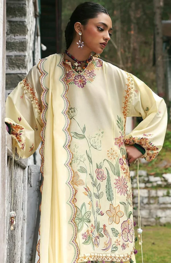 Neelum Lawn'25 by Zaha Embroidered Suit Unstitched 3 piece - Summer Collection - Image 4