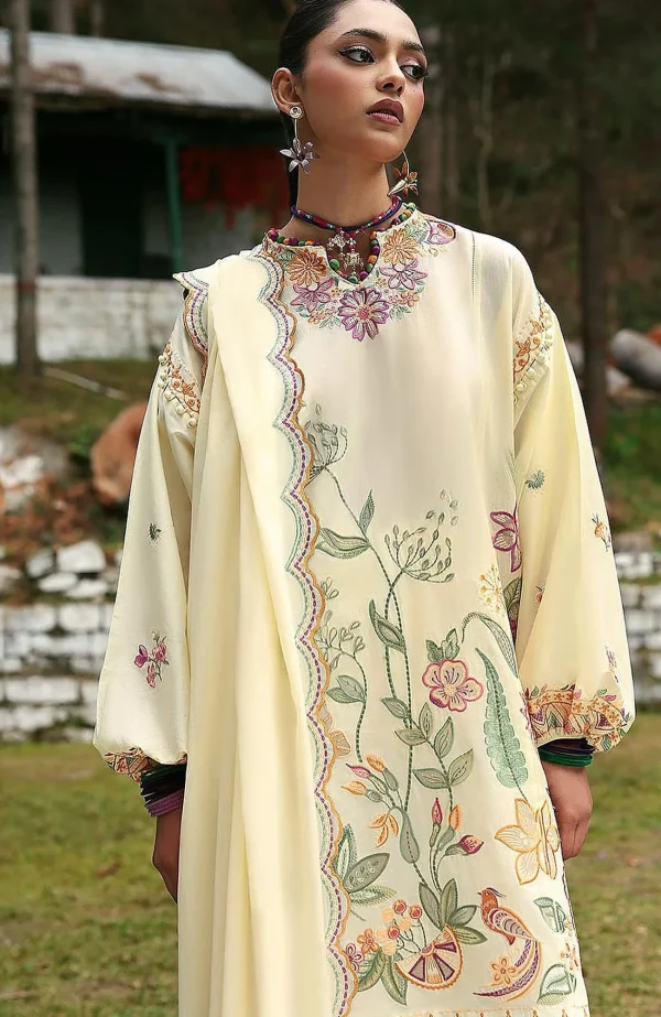 Neelum Lawn'25 by Zaha Embroidered Suit Unstitched 3 piece - Summer Collection - Image 5