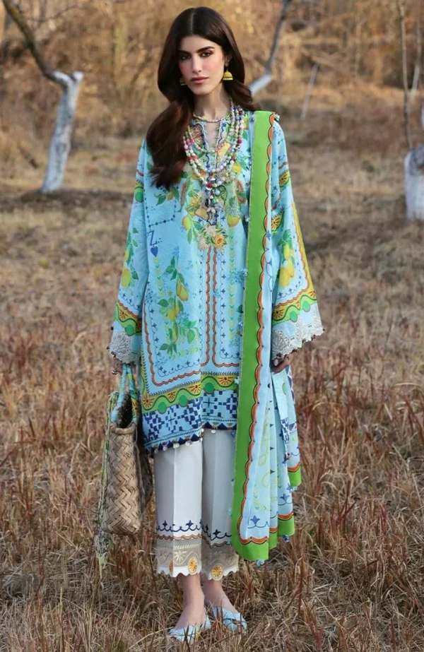Neelum Lawn'25 by Zaha Embroidered Suit Unstitched 3 piece - Summer Collection