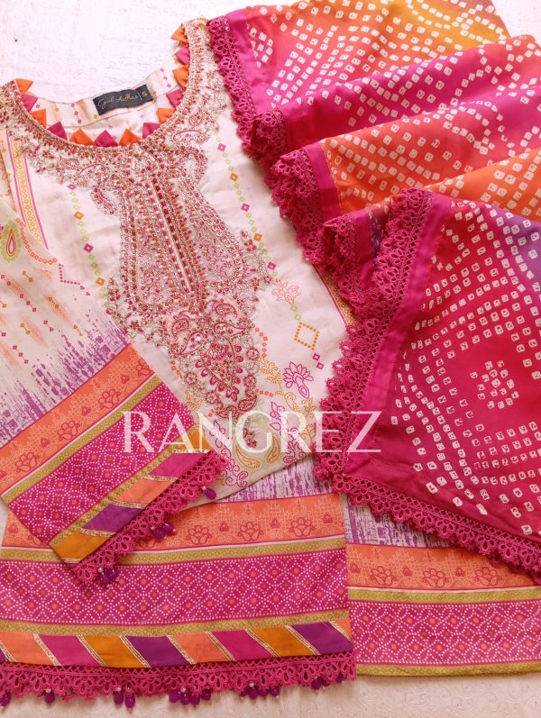 RangRez Chunnri lawn  Farshi Shalwar Edit