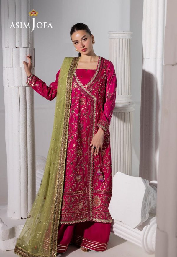 ASIM JOFA EMBROIDERED RAW SILK UNSTITCHED 3 PCS
