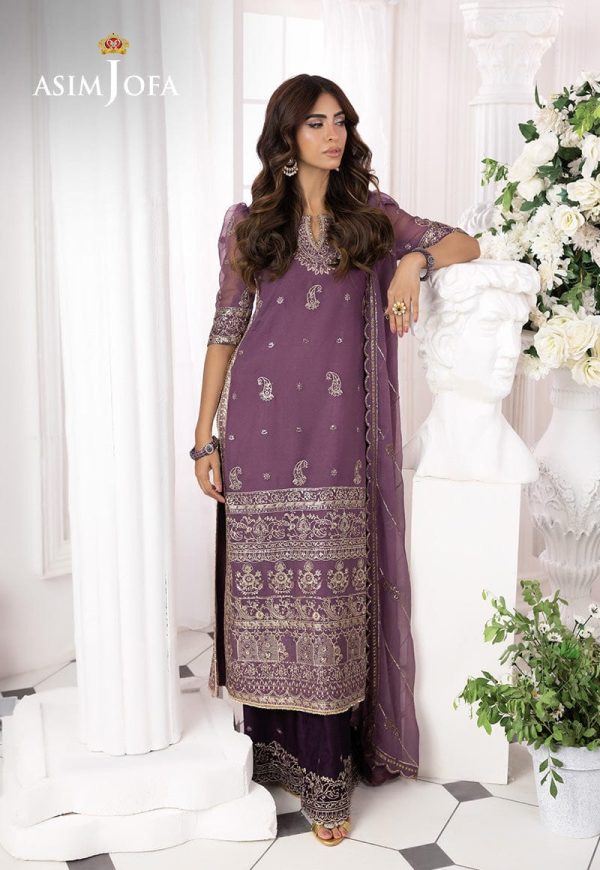 ASIM JOFA EMBROIDERED CHIFFON UNSTITCHED 3 PCS