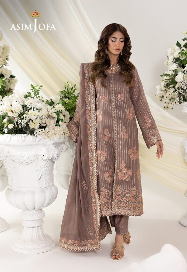 ASIM JOFA  EMBROIDERED PAPER COTTON UNSTITCHED 3 PCS