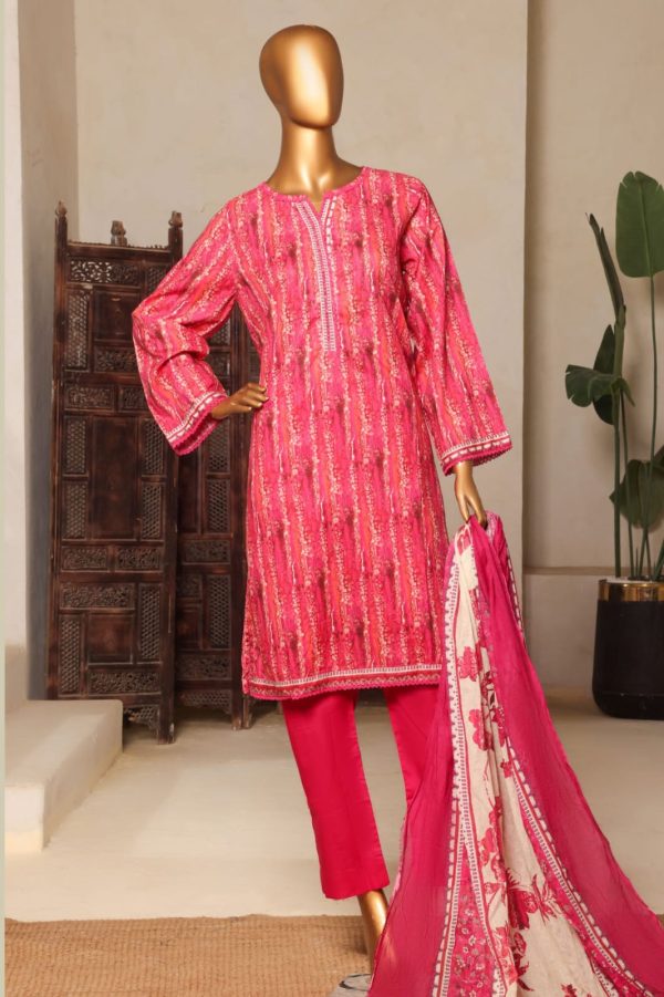 Bin Saeed Stitched 3 Piece  Printed Lawn