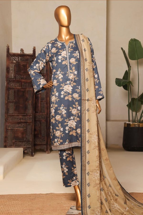 Bin Saeed Stitched 3 Piece  Printed Lawn