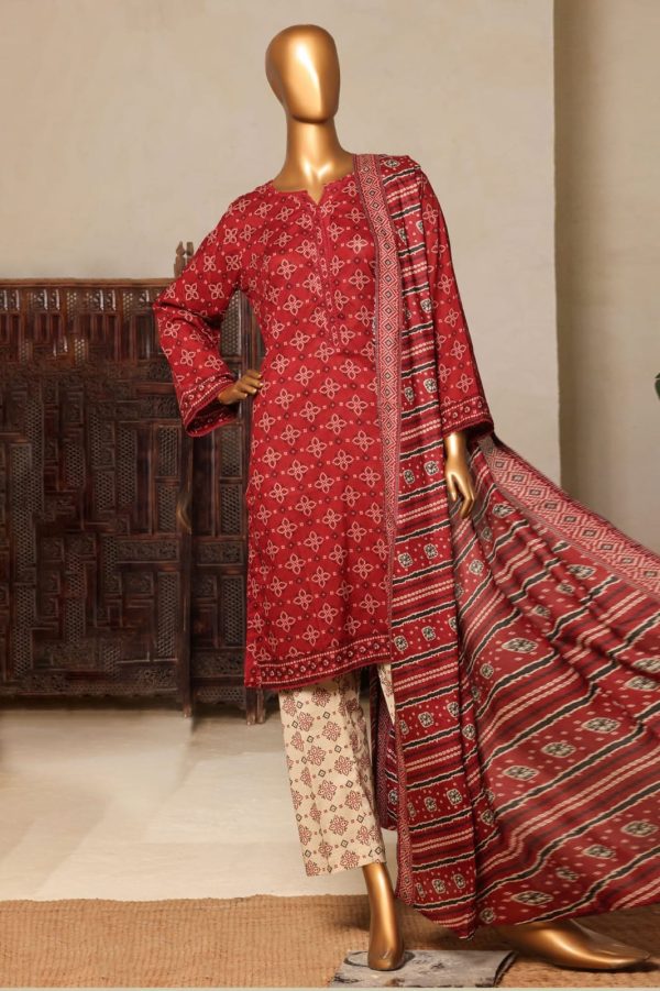 Bin Saeed Stitched 3 Piece  Printed Lawn