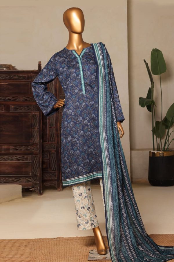 Bin Saeed Stitched 3 Piece  Printed Lawn