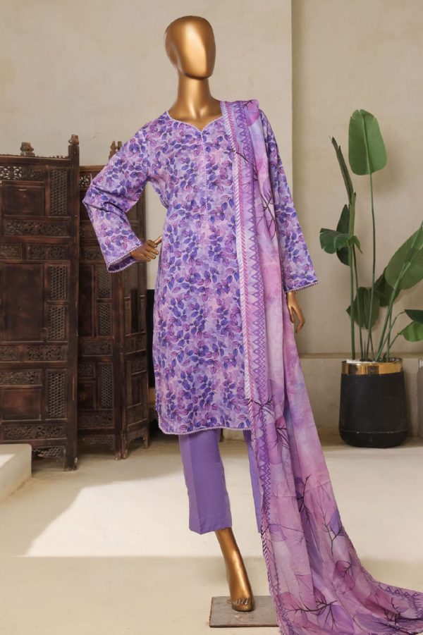 Bin Saeed Stitched 3 Piece  Printed Lawn