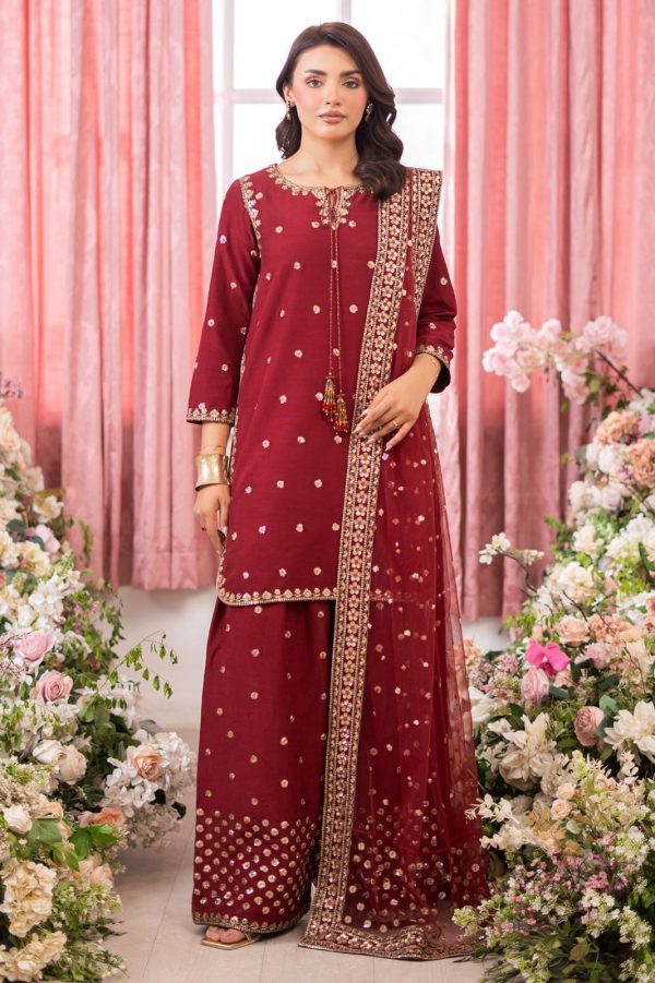 CHARIZMA 3-PC Embroidered Raw-Silk