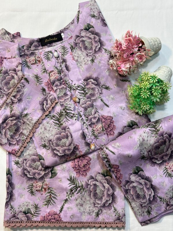 M-Prints by ZUBEDA 2 PIECE  PREMIUM PRINTED LAWN - Image 5