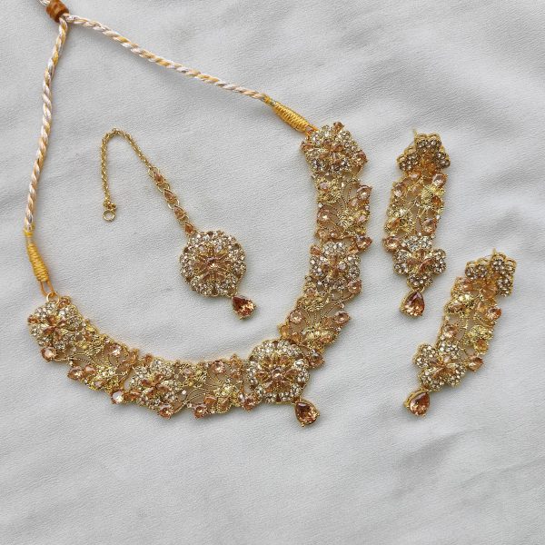 Copper Gold Look Stylish Necklace Set
