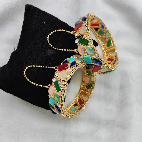Turkish Semi-Gems Kangan Pair