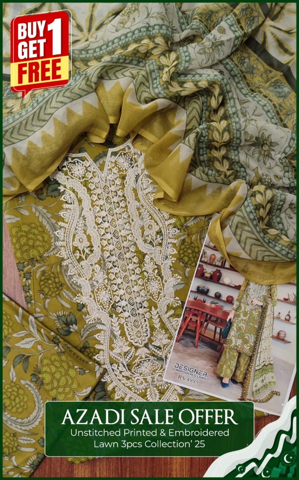 Unstitch Embroidered Lawn 3Pec Coll'25 - Image 10