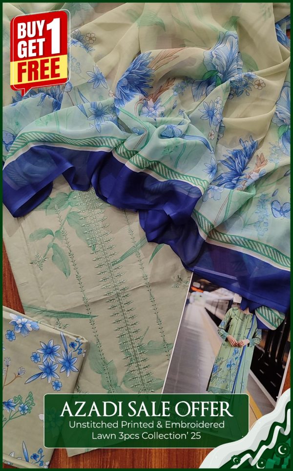 Unstitch Embroidered Lawn 3Pec Coll'25 - Image 11