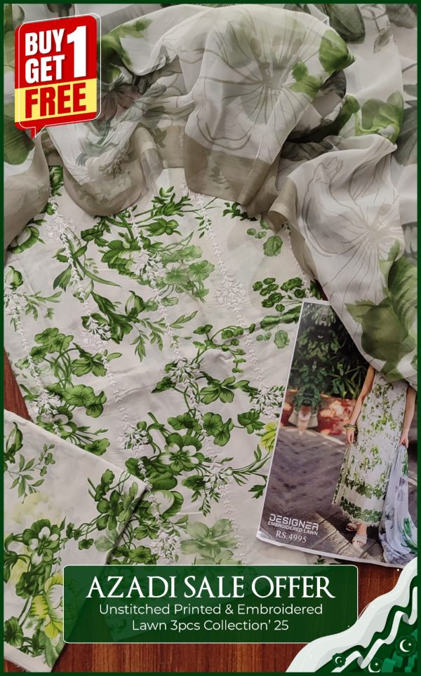 Unstitch Embroidered Lawn 3Pec Coll'25 - Image 3