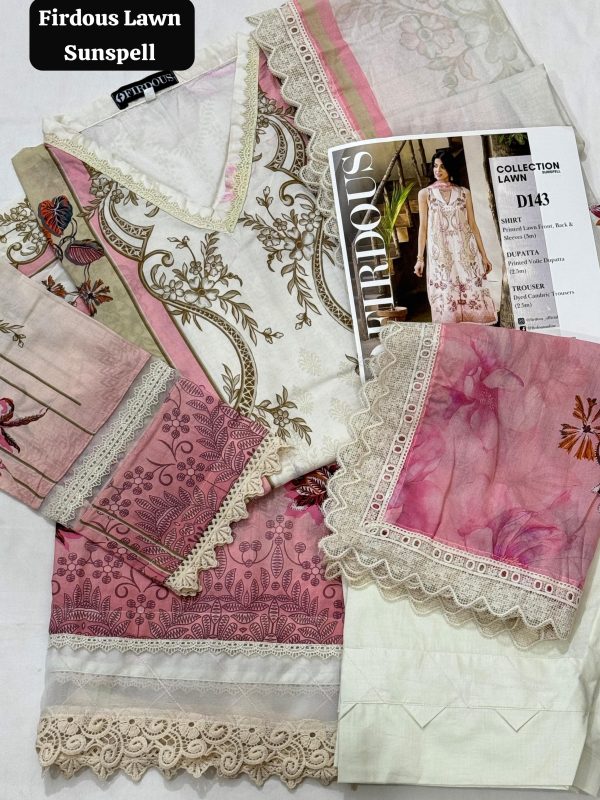 Firdous Lawn Sunspell Collection 3-Pc Stitched - Image 8