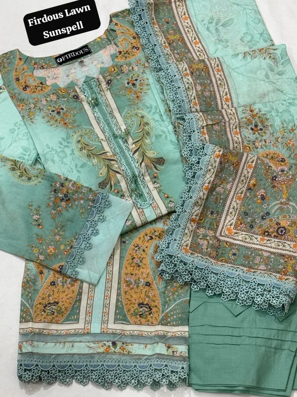 Firdous Lawn Sunspell Collection 3-Pc Stitched - Image 7