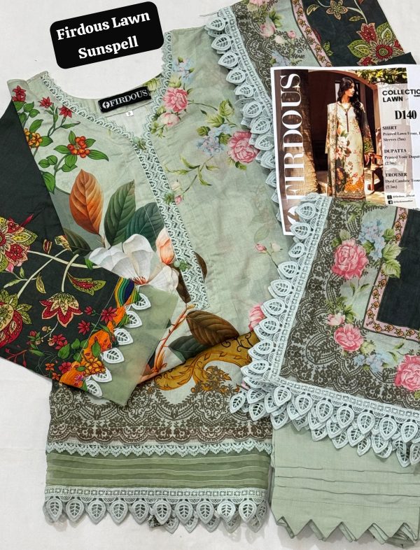 Firdous Lawn Sunspell Collection 3-Pc Stitched - Image 2