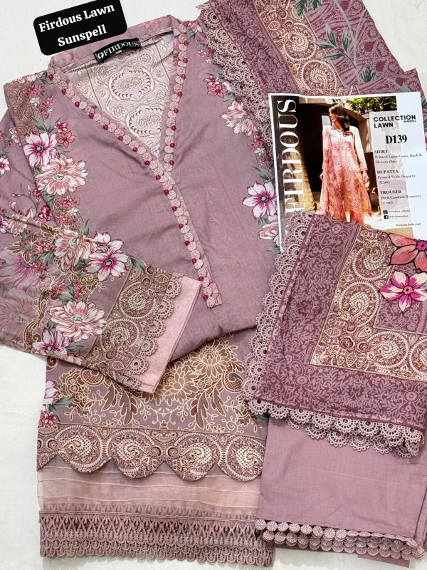 Firdous Lawn Sunspell Collection 3-Pc Stitched