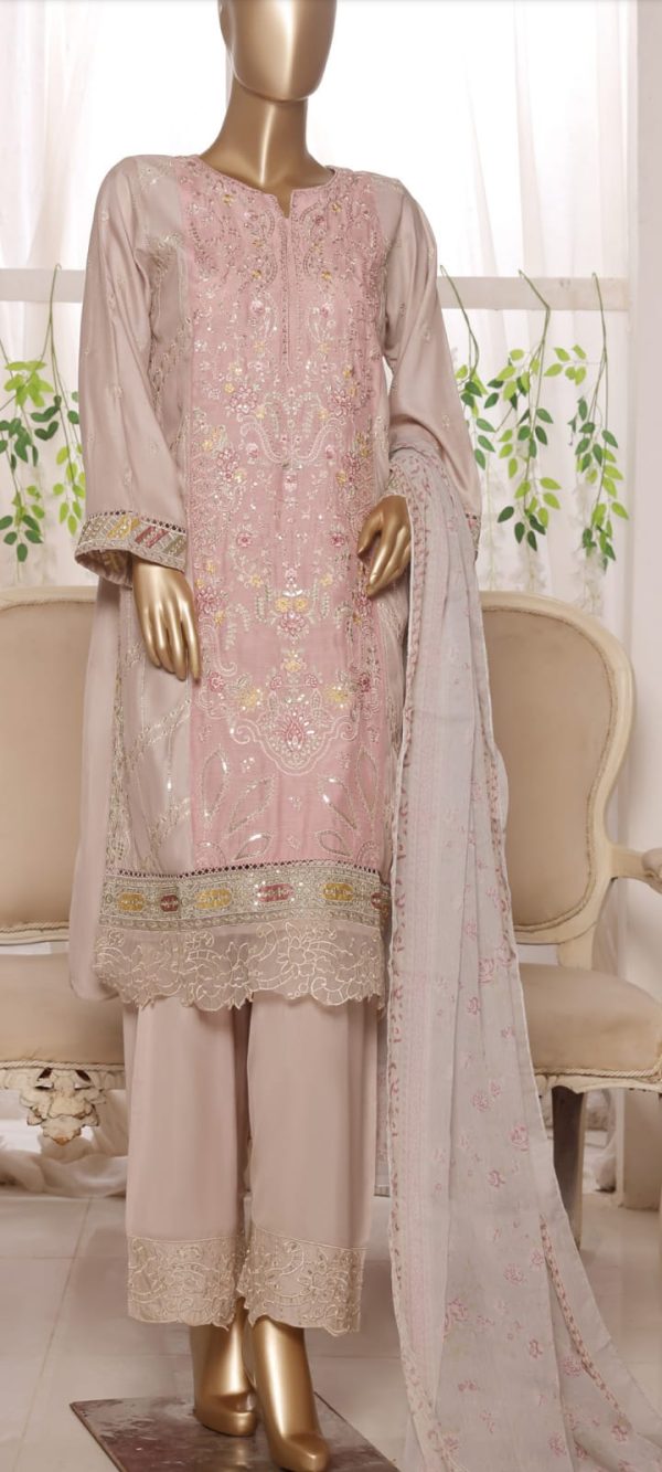 ꧁乂✰LUXURY PLAIN SATIN LAWN WITH EMB TROUSER 2025 ✰乂꧂ - Image 5