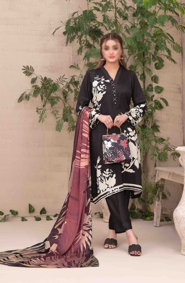 LAYINA Digital Printed Pret with Matching Handbag By Tawakkal Fabrics - Image 4