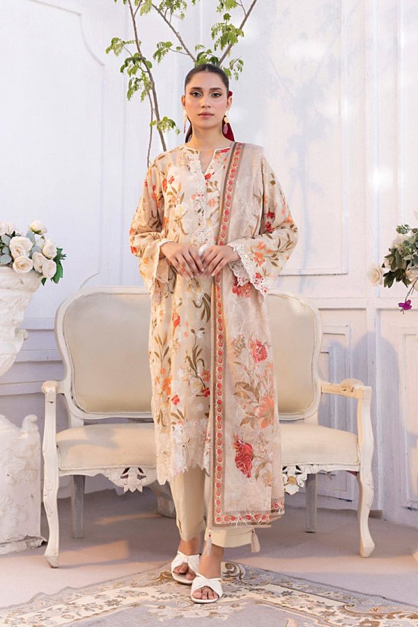 Lakhani Sale💫💫 03 Piece Unstitched Printed Embroidered With Printed Embroidered Lawn Dupatta