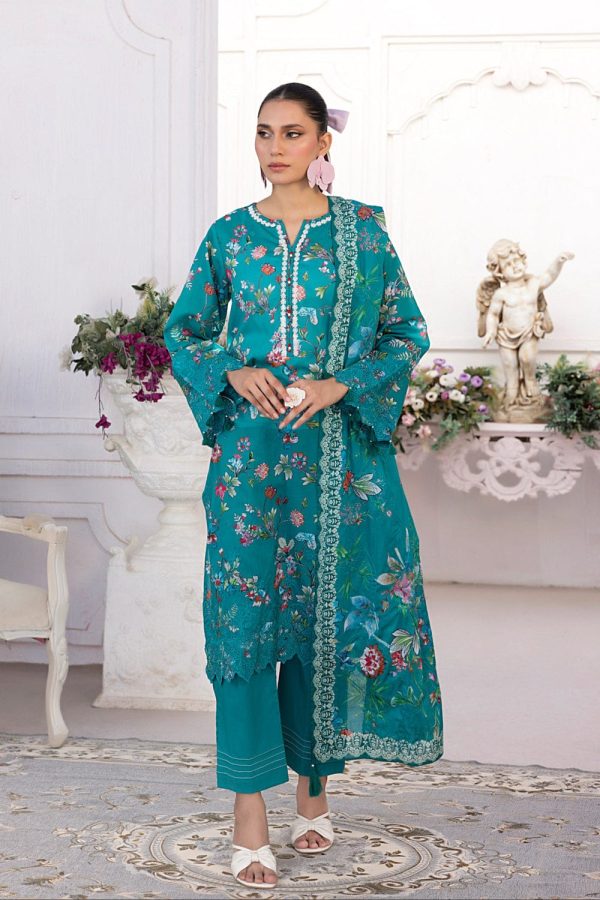 Lakhani Sale💫💫 03 Piece Unstitched Printed Embroidered With Printed Embroidered Lawn Dupatta - Image 2