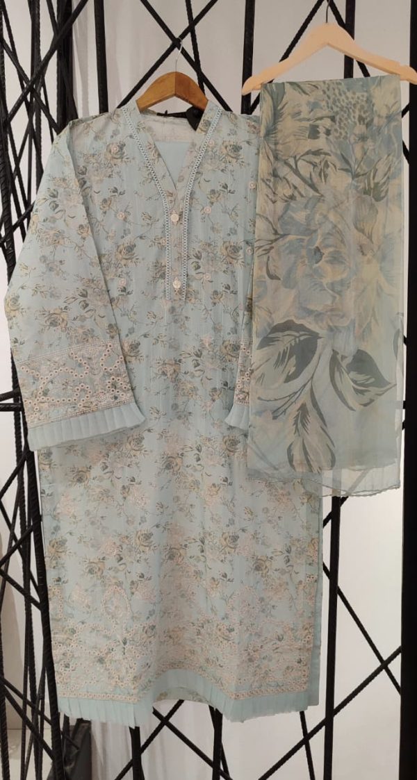 NAIRA Chikankari Emb Bana Dora Lawn 3Pec Coll'25 - Image 6