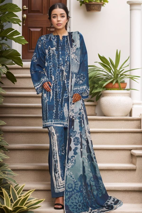 Sada Bahar Stitched 3 Piece Printed Shimmered Cambric Collection'2025 - Image 2