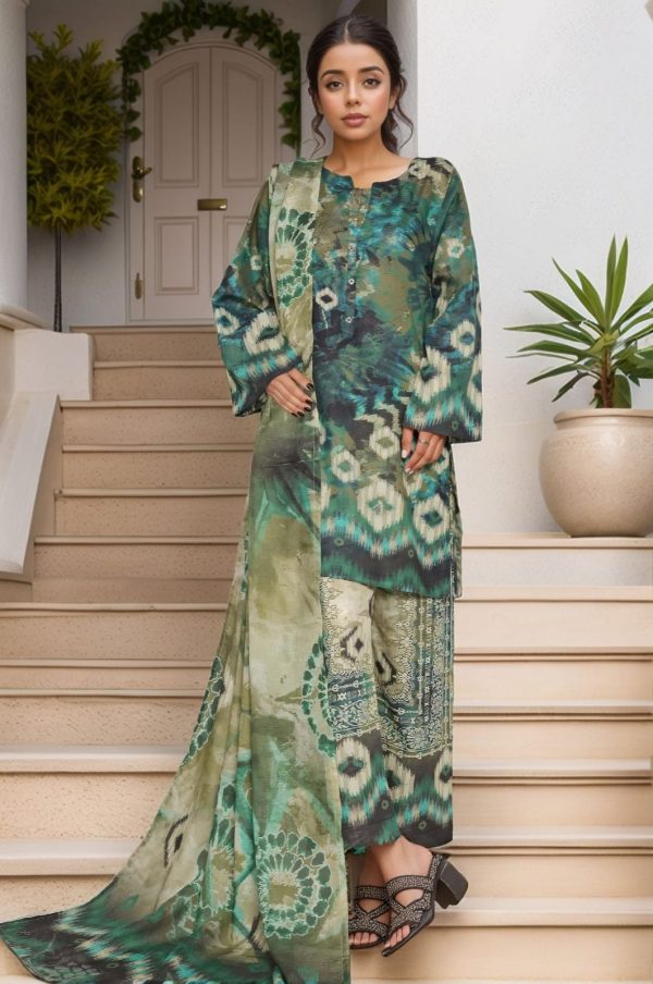 Sada Bahar Stitched 3 Piece Printed Shimmered Cambric Collection'2025 - Image 7