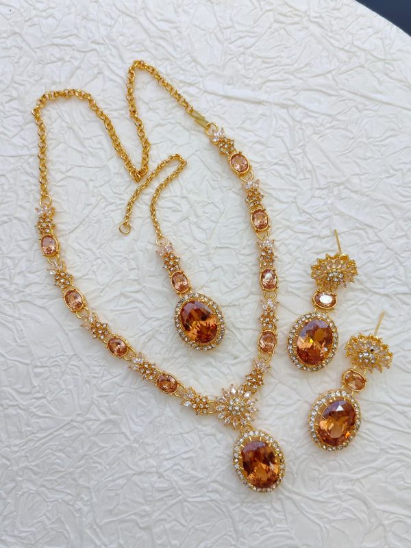 Sparkling Zircon Necklace Set