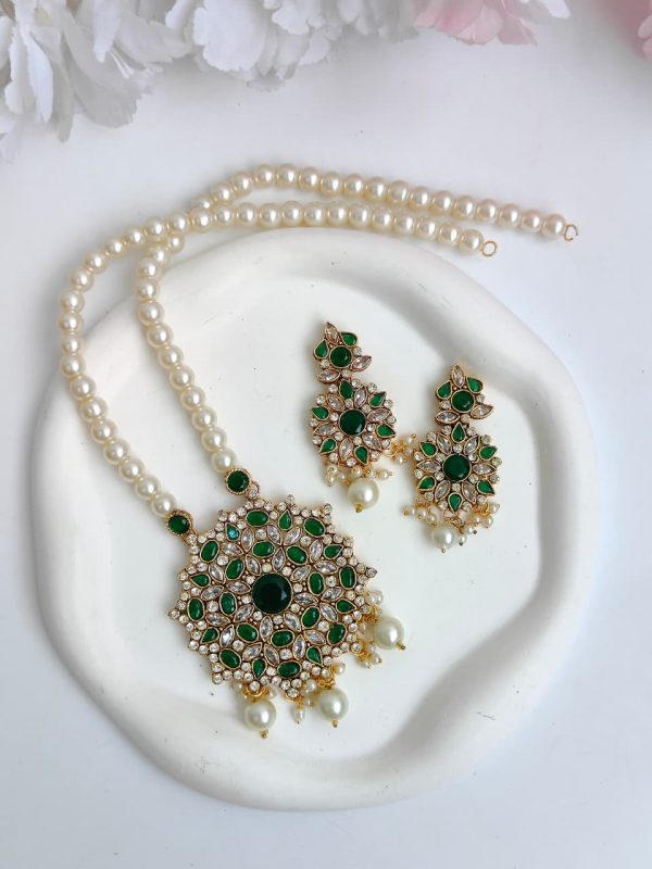 Polki & Zircones Pendent Set - Image 8