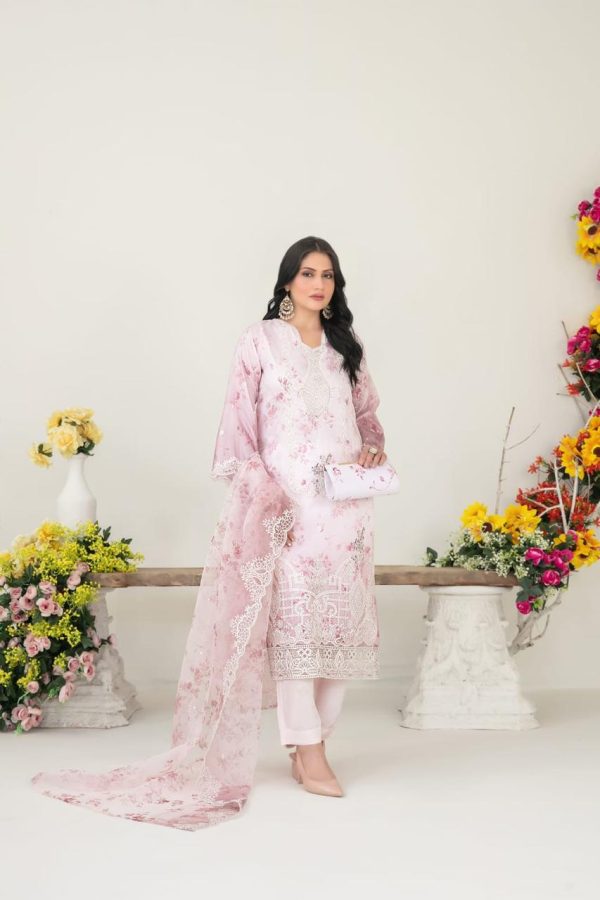 🎗 GULYAZ 🎗 Stitched Fancy Exclusive Embroidered Organza Shirt with Embellishments & Printed Silk Inner - Image 6