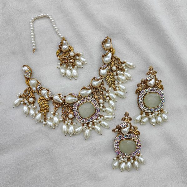 Luxury Turkish Gemstone & Mother Pearl Necklace Set - Image 5