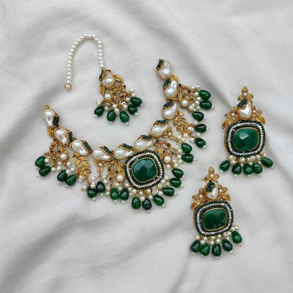 Luxury Turkish Gemstone & Mother Pearl Necklace Set - Image 3
