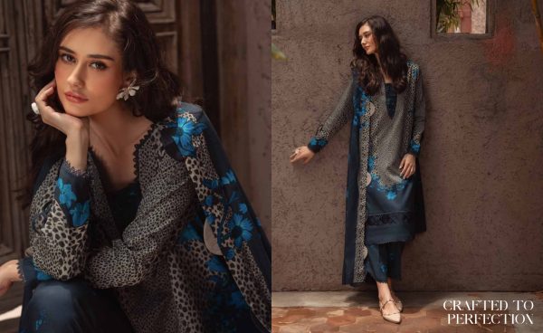 Charizma C-Print Printed Linen suit with Printed Irish Lenin Shawl Vol.1 * 3Pcs  Unstitched Collection - Image 8