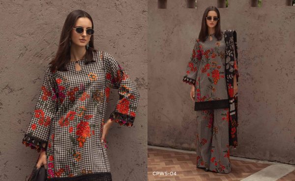 Charizma C-Print Printed Linen suit with Printed Irish Lenin Shawl Vol.1 * 3Pcs  Unstitched Collection - Image 6