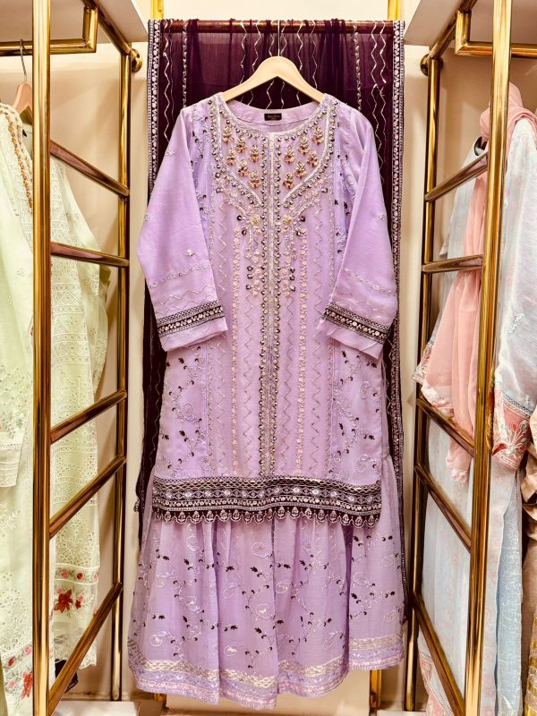 *GHARARA COLLCTION* CHIFFON 3 PIECE WITH GHARARA PANT* - Image 2