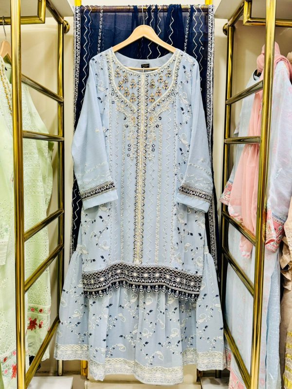 *GHARARA COLLCTION* CHIFFON 3 PIECE WITH GHARARA PANT* - Image 6