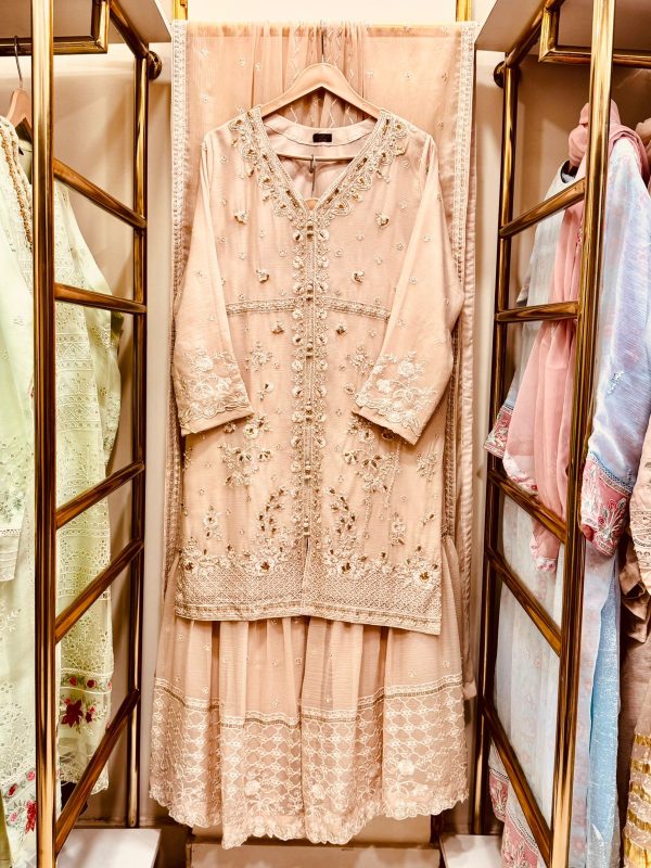*GHARARA COLLCTION* CHIFFON 3 PIECE WITH GHARARA PANT* - Image 7