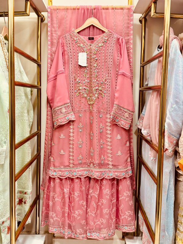 *GHARARA COLLCTION* CHIFFON 3 PIECE WITH GHARARA PANT* - Image 11