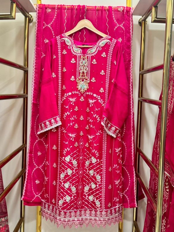 *GHARARA COLLCTION* CHIFFON 3 PIECE WITH GHARARA PANT*